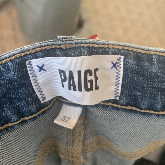 PAIGE two tone raw hem jeans - Picture 5 of 6